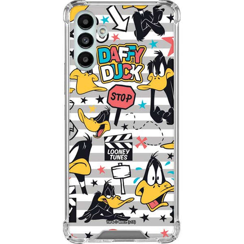 Looney Tunes Daffy Duck Striped Patches Galaxy A13 5G Clear Case