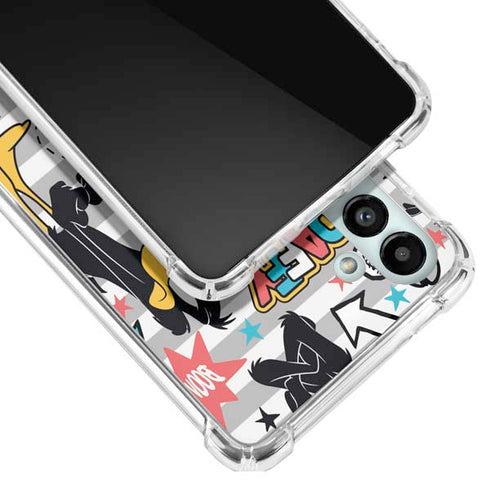 Looney Tunes Daffy Duck Striped Patches Galaxy A13 5G Clear Case