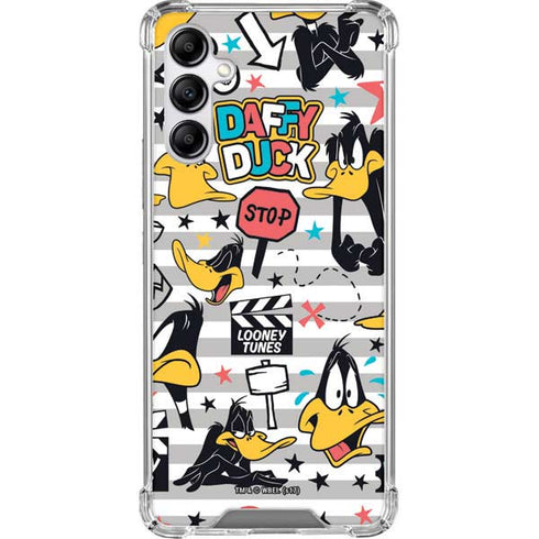 Looney Tunes Daffy Duck Striped Patches Galaxy A14 5G Clear Case