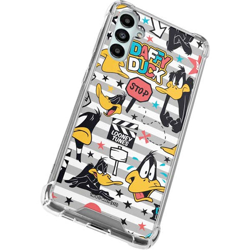 Looney Tunes Daffy Duck Striped Patches Galaxy A14 5G Clear Case