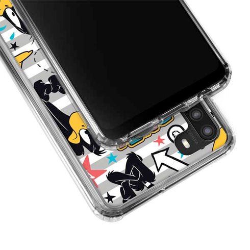 Looney Tunes Daffy Duck Striped Patches Galaxy A21 Clear Case