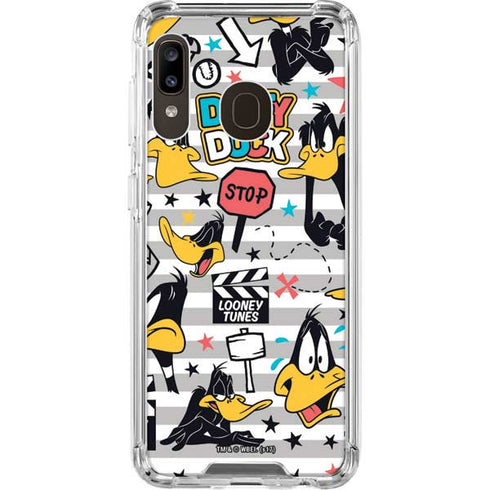 Looney Tunes Daffy Duck Striped Patches Galaxy A30 Clear Case