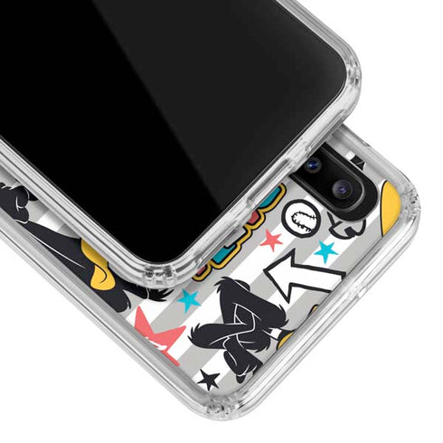 Looney Tunes Daffy Duck Striped Patches Galaxy A30 Clear Case