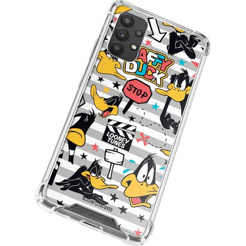 Looney Tunes Daffy Duck Striped Patches Galaxy A32 5G Clear Case