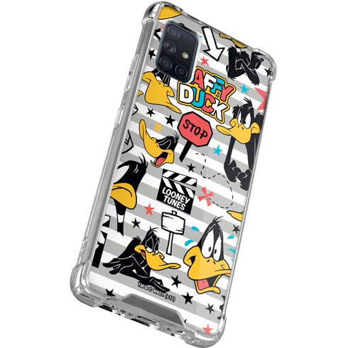 Looney Tunes Daffy Duck Striped Patches Galaxy A51 5G Clear Case