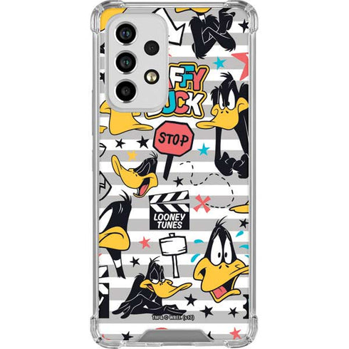 Looney Tunes Daffy Duck Striped Patches Galaxy A53 5G Clear Case