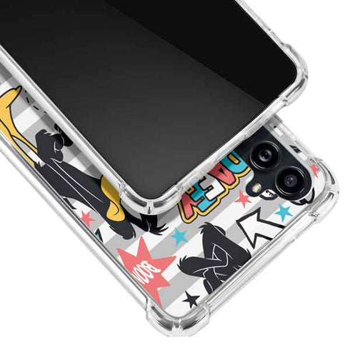 Looney Tunes Daffy Duck Striped Patches Galaxy A54 5G Clear Case