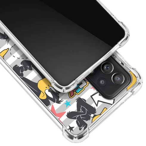 Looney Tunes Daffy Duck Striped Patches Galaxy A72 5G Clear Case
