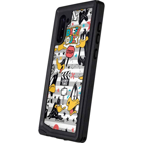 Looney Tunes Daffy Duck Striped Patches Galaxy Note 10 Waterproof Case