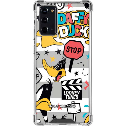 Looney Tunes Daffy Duck Striped Patches Galaxy Note20 5G Clear Case