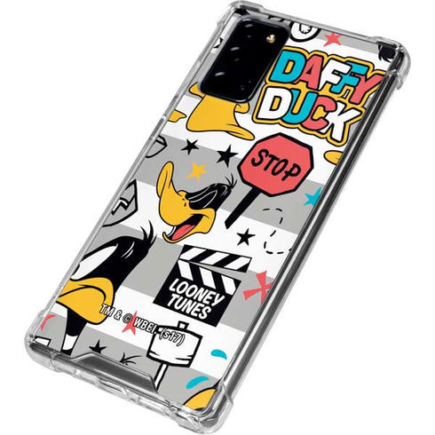 Looney Tunes Daffy Duck Striped Patches Galaxy Note20 5G Clear Case
