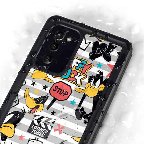 Looney Tunes Daffy Duck Striped Patches Galaxy Note20 5G Waterproof Case