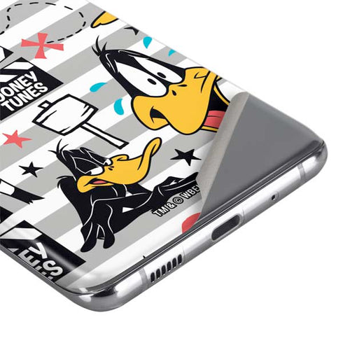 Looney Tunes Daffy Duck Striped Patches Galaxy S20 Plus Skin