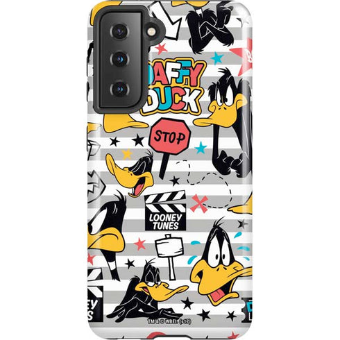 Looney Tunes Daffy Duck Striped Patches Galaxy S21 5G Pro Case