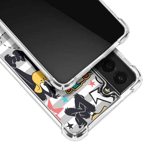 Looney Tunes Daffy Duck Striped Patches Galaxy S21 FE Clear Case
