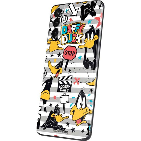 Looney Tunes Daffy Duck Striped Patches Galaxy S21 Plus 5G Skin