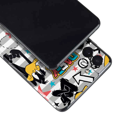 Looney Tunes Daffy Duck Striped Patches Galaxy S21 Plus 5G Skin