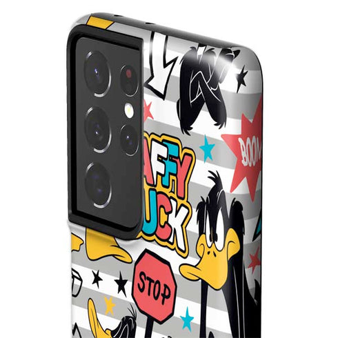 Looney Tunes Daffy Duck Striped Patches Galaxy S21 Ultra 5G Pro Case