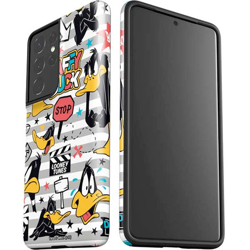 Looney Tunes Daffy Duck Striped Patches Galaxy S21 Ultra 5G Pro Case