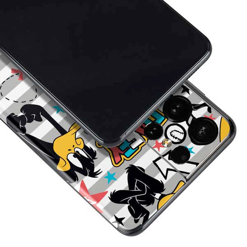 Looney Tunes Daffy Duck Striped Patches Galaxy S21 Ultra 5G Skin