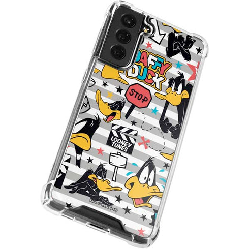 Looney Tunes Daffy Duck Striped Patches Galaxy S22 Plus Clear Case