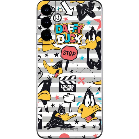 Looney Tunes Daffy Duck Striped Patches Galaxy S22 Plus Skin