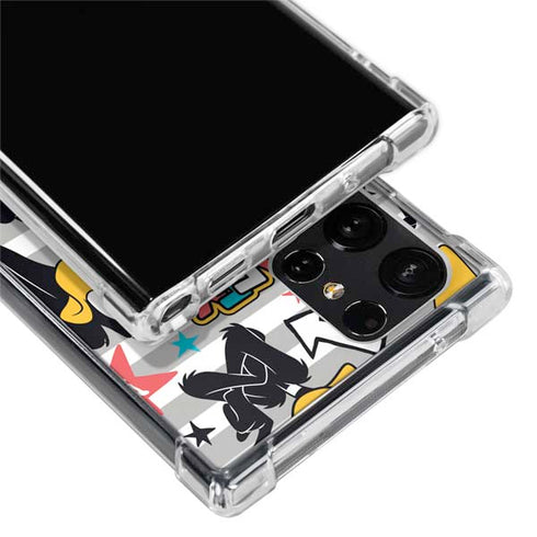 Looney Tunes Daffy Duck Striped Patches Galaxy S22 Ultra Clear Case