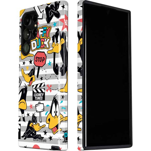 Looney Tunes Daffy Duck Striped Patches Galaxy S22 Ultra Pro Case