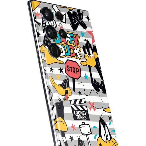 Looney Tunes Daffy Duck Striped Patches Galaxy S22 Ultra Skin