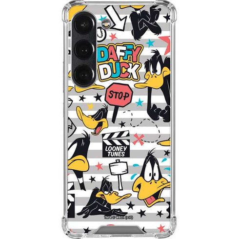 Looney Tunes Daffy Duck Striped Patches Galaxy S23 Clear Case