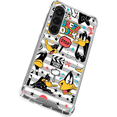 Looney Tunes Daffy Duck Striped Patches Galaxy S23 Clear Case