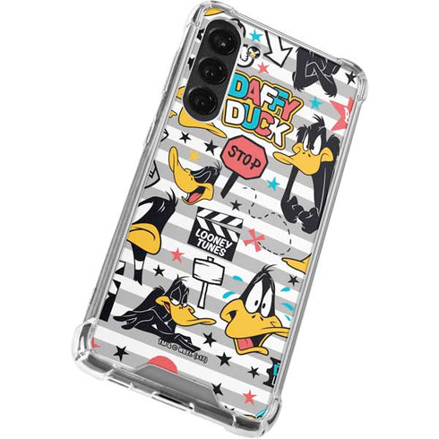 Looney Tunes Daffy Duck Striped Patches Galaxy S23 Plus Clear Case