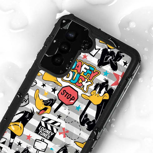 Looney Tunes Daffy Duck Striped Patches Galaxy S23 Plus Waterproof Case