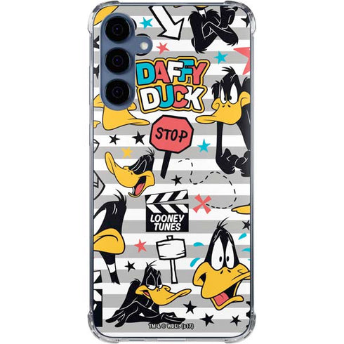 Looney Tunes Daffy Duck Striped Patches Galaxy S24 Clear Case