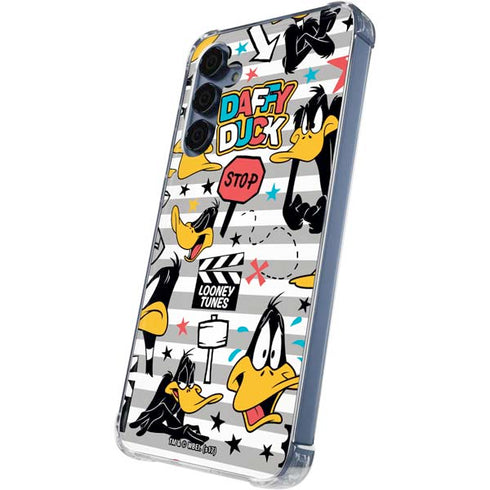 Looney Tunes Daffy Duck Striped Patches Galaxy S24 Clear Case