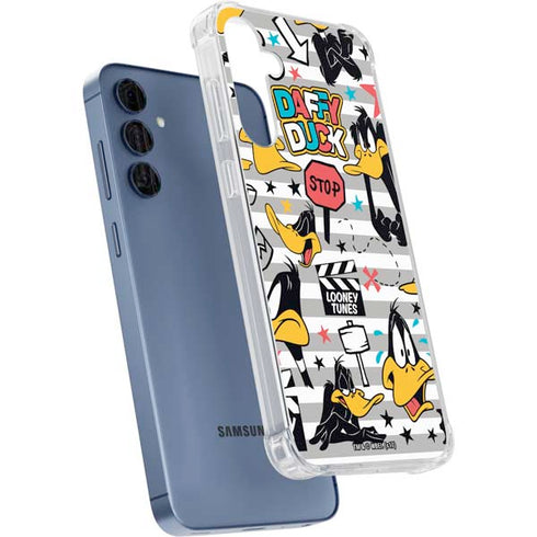 Looney Tunes Daffy Duck Striped Patches Galaxy S24 Clear Case