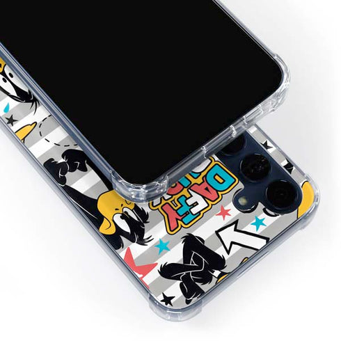 Looney Tunes Daffy Duck Striped Patches Galaxy S24 Clear Case
