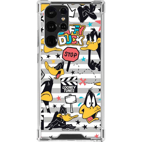 Looney Tunes Daffy Duck Striped Patches Galaxy S24 Ultra Clear Case