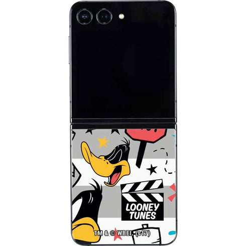 Looney Tunes Daffy Duck Striped Patches Galaxy Z Flip5 5G Skin