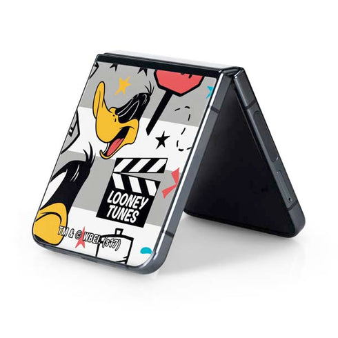 Looney Tunes Daffy Duck Striped Patches Galaxy Z Flip5 5G Skin