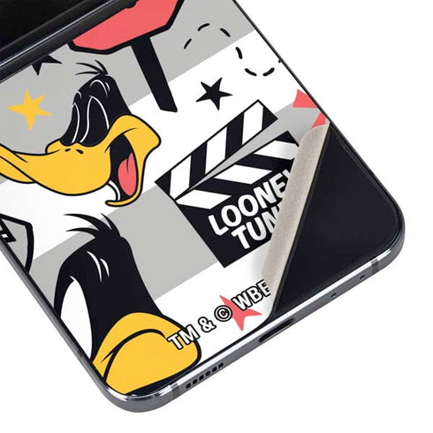 Looney Tunes Daffy Duck Striped Patches Galaxy Z Flip5 5G Skin