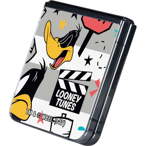 Looney Tunes Daffy Duck Striped Patches Galaxy Z Flip5 5G Skin