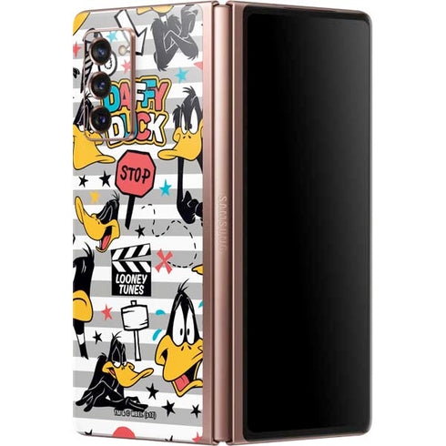 Looney Tunes Daffy Duck Striped Patches Galaxy Z Fold2 5G Skin