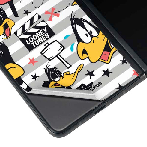 Looney Tunes Daffy Duck Striped Patches Galaxy Z Fold3 5G Skin