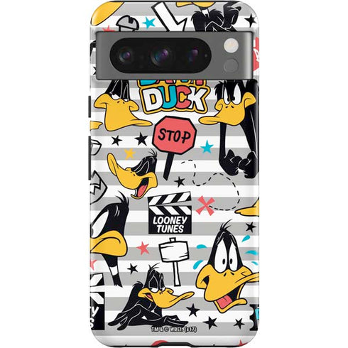 Looney Tunes Daffy Duck Striped Patches Google Pixel 8 Pro Impact Case