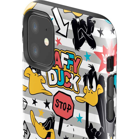 Looney Tunes Daffy Duck Striped Patches iPhone 11 Impact Case