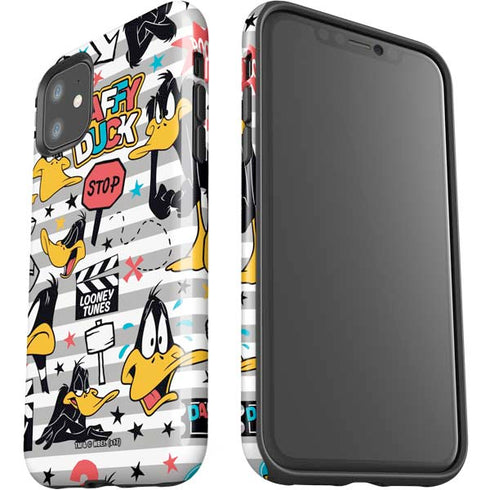 Looney Tunes Daffy Duck Striped Patches iPhone 11 Impact Case