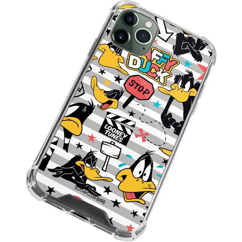 Looney Tunes Daffy Duck Striped Patches iPhone 11 Pro Max Clear Case