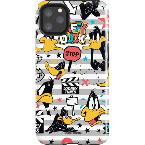 Looney Tunes Daffy Duck Striped Patches iPhone 11 Pro Max Impact Case