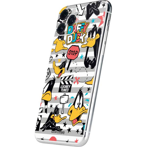 Looney Tunes Daffy Duck Striped Patches iPhone 11 Pro Skin